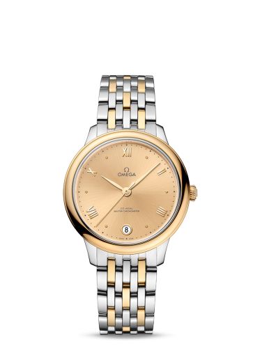 Omega De Ville Master Chronometer 34 Stainless Steel - Yellow Gold / Champagne / Bracelet